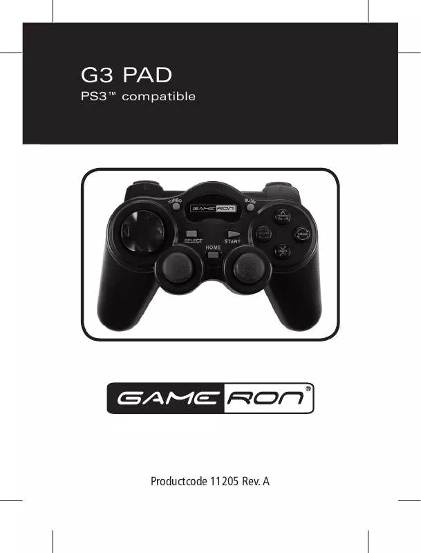 Mode d'emploi GAMERON G3 PAD