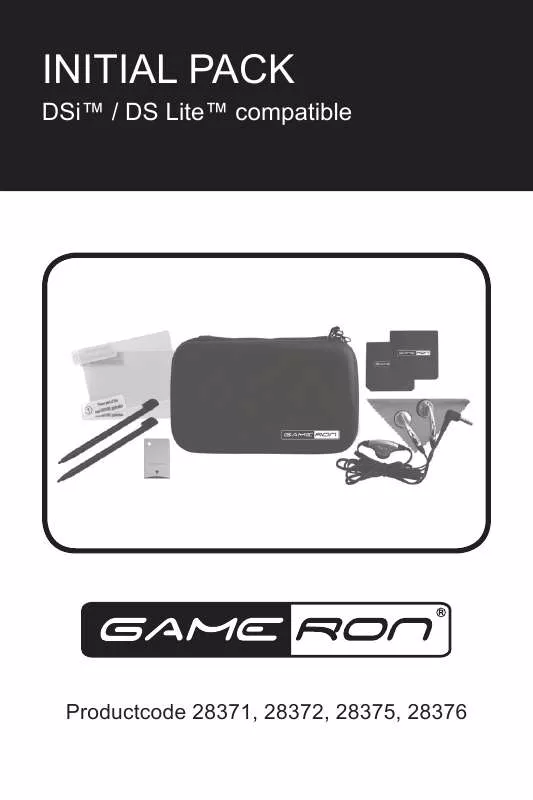 Mode d'emploi GAMERON INITIAL PACK DS LITE