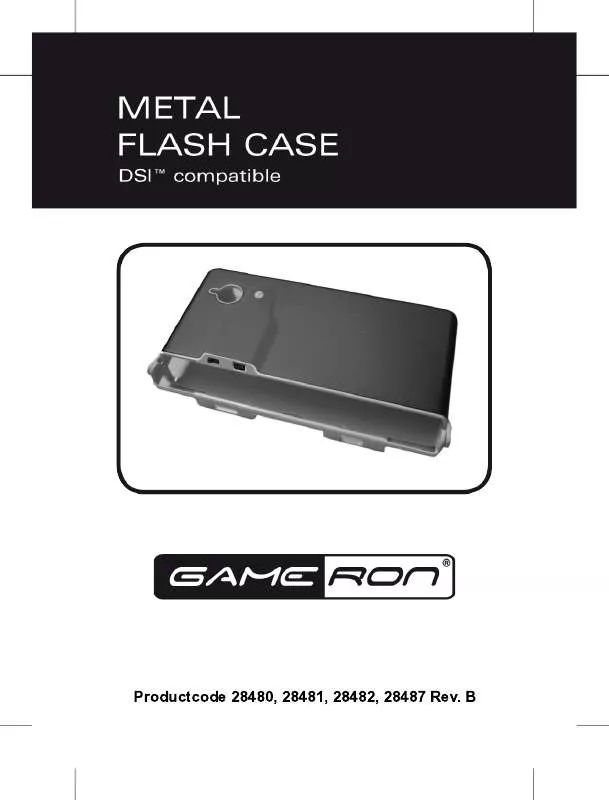 Mode d'emploi GAMERON METAL FLASH CASE DSI COMPATIBLE