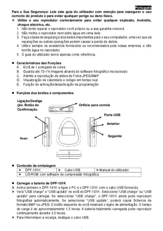 Mode d'emploi GENIUS DPF-101K