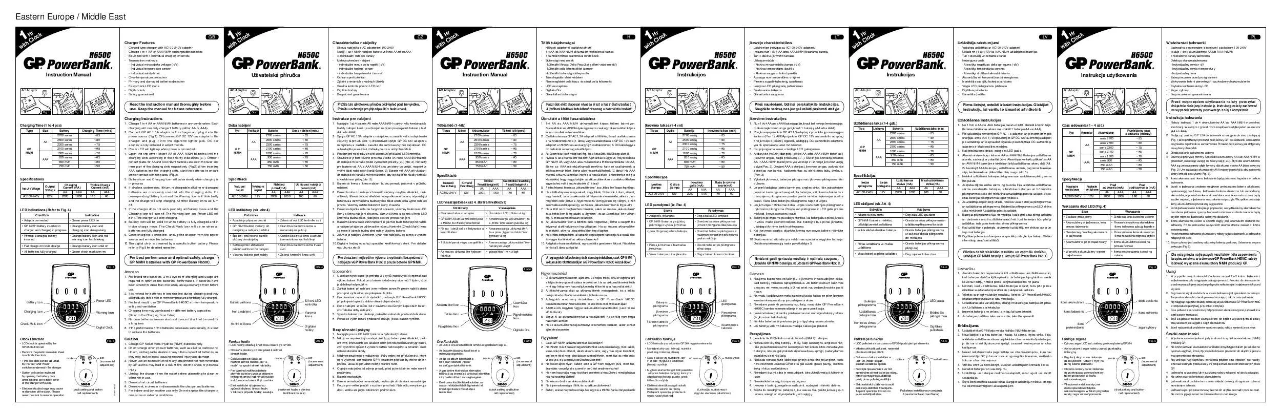 Mode d'emploi GP BATTERIES H650C