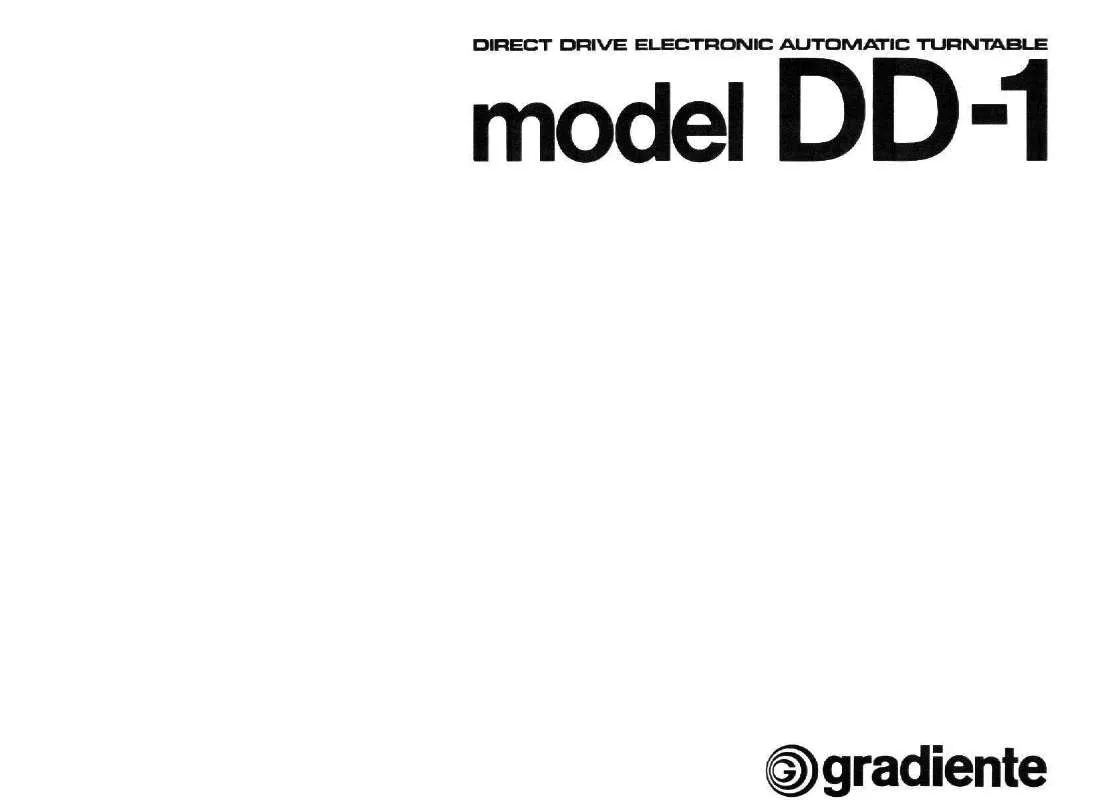 Mode d'emploi GRADIENTE DD-1