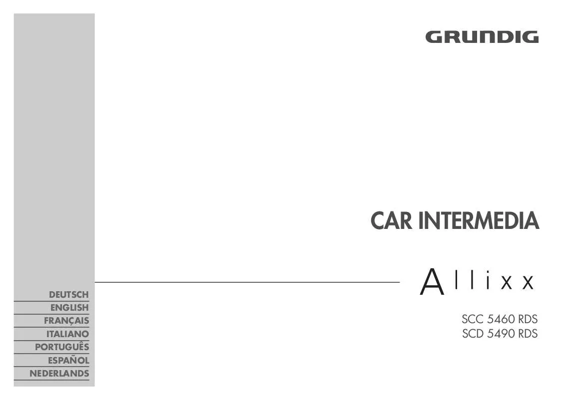 Mode d'emploi GRUNDIG ALLIXX SCD5490 RDS