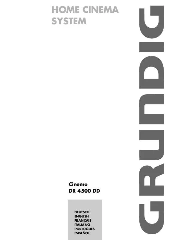 Mode d'emploi GRUNDIG CINEMO DR 4500 DD