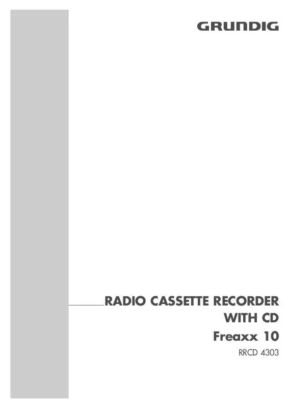 Mode d'emploi GRUNDIG FREAXX 10 RRCD 4303