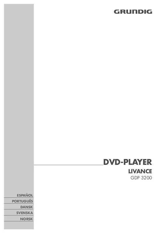 Mode d'emploi GRUNDIG LIVANCE GDP 3200