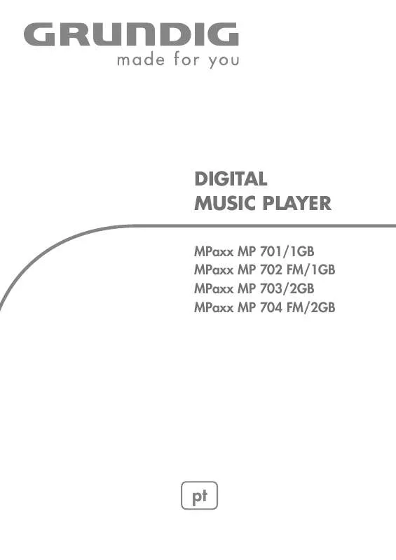 Mode d'emploi GRUNDIG MPAXX 701/1GB