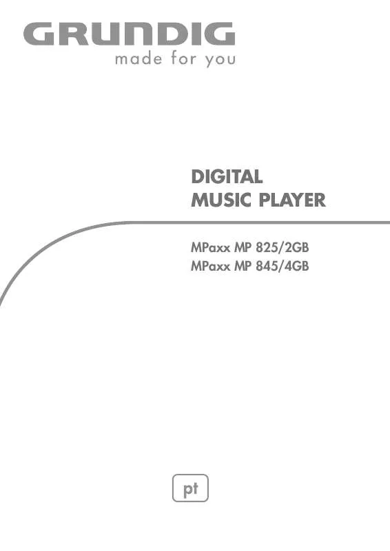 Mode d'emploi GRUNDIG MPAXX 845