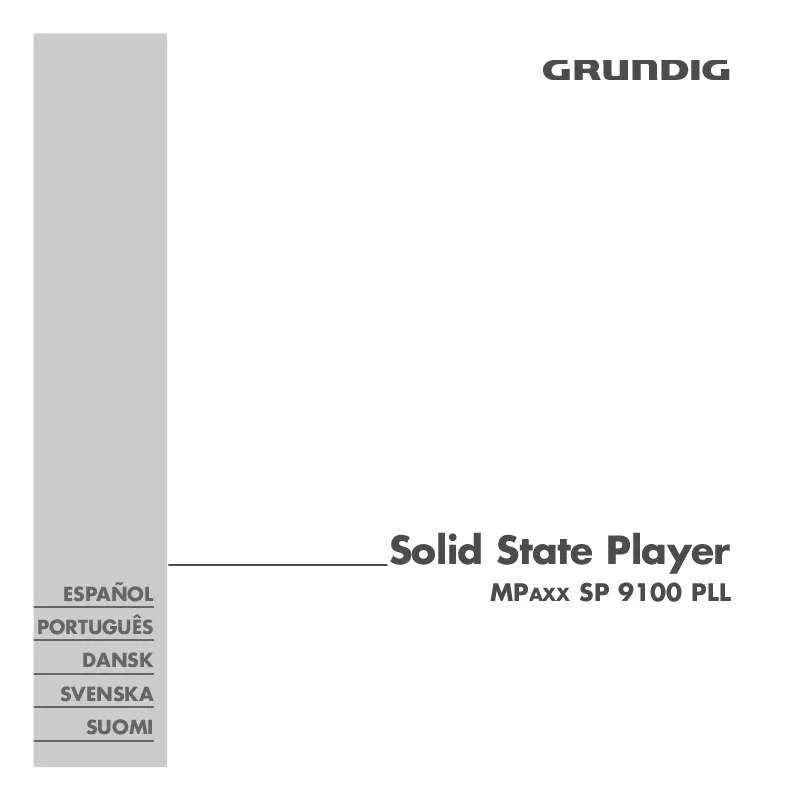 Mode d'emploi GRUNDIG MPAXX SP 9100 PLL