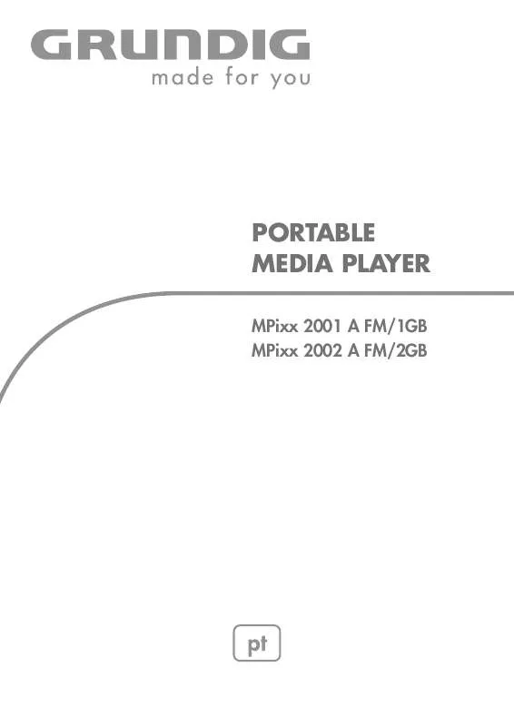 Mode d'emploi GRUNDIG MPIXX 2001 A FM/1GB
