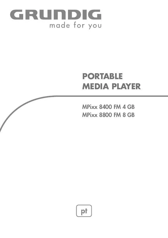 Mode d'emploi GRUNDIG MPIXX 8400