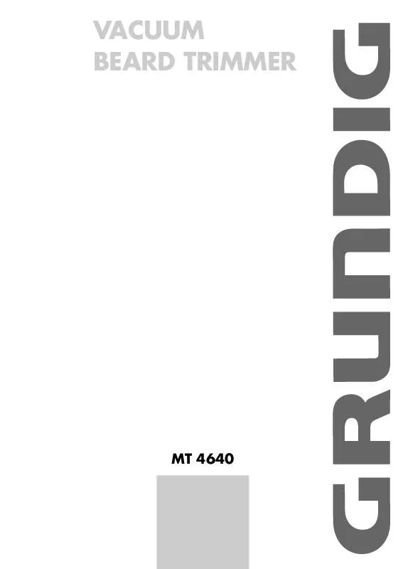 Mode d'emploi GRUNDIG MT 4640 BEARD TRIMMER, R/M