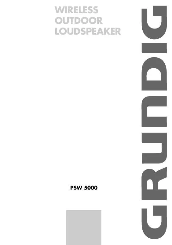 Mode d'emploi GRUNDIG PSW 5000