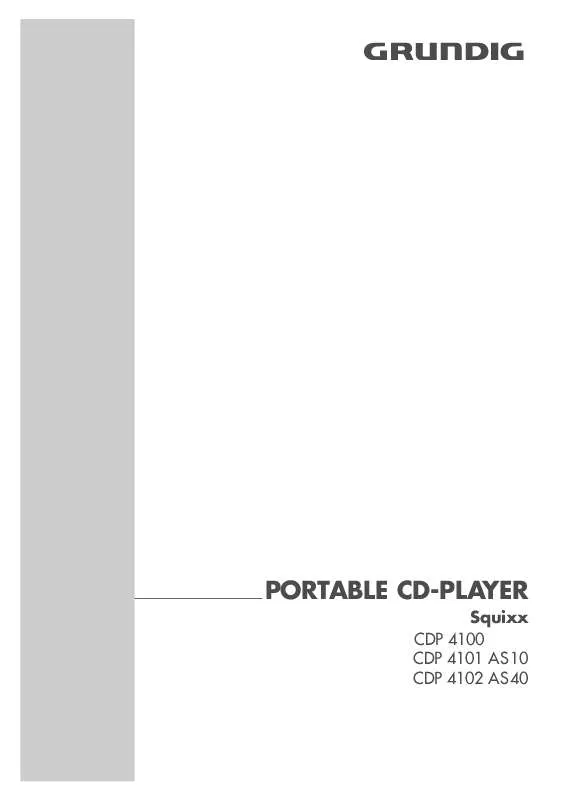 Mode d'emploi GRUNDIG SQUIXX CDP 4102 AS 40