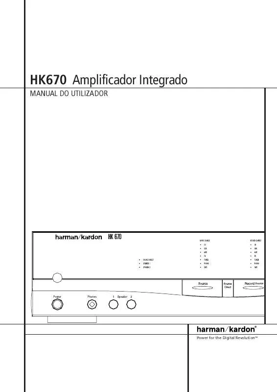 Mode d'emploi HARMAN KARDON HK 670