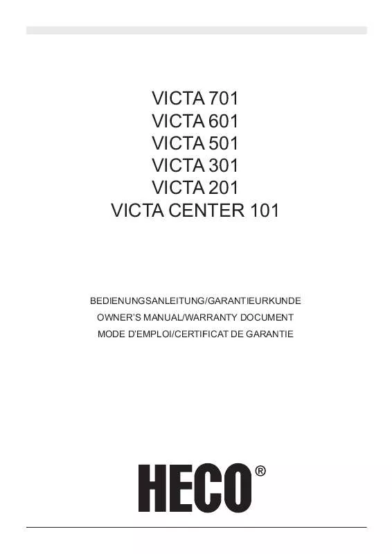 Mode d'emploi HECO VICTA 301