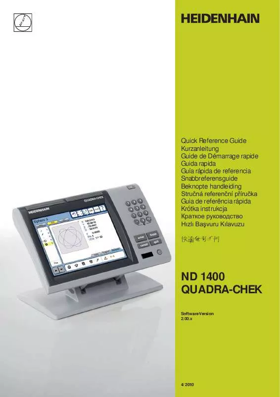 Mode d'emploi HEIDENHAIN ND 1400 QUADRA-CHEK