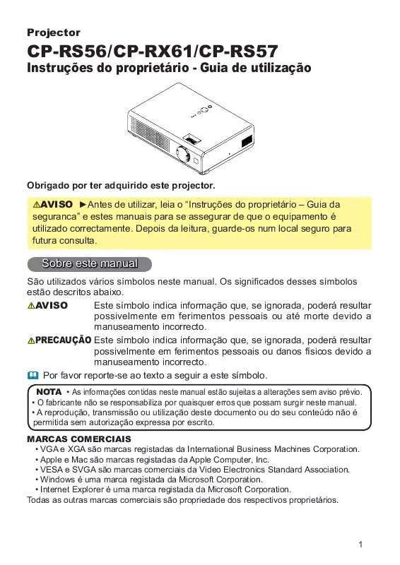 Mode d'emploi HITACHI CP-RS57W