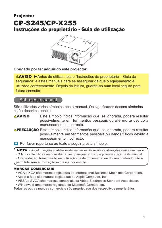 Mode d'emploi HITACHI CP-S245WF