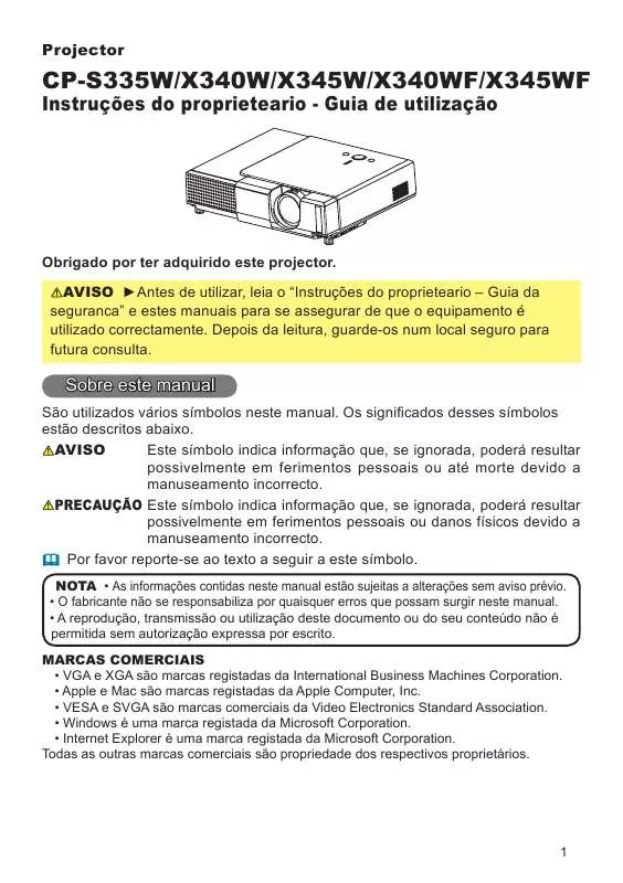 Mode d'emploi HITACHI CP-S335W