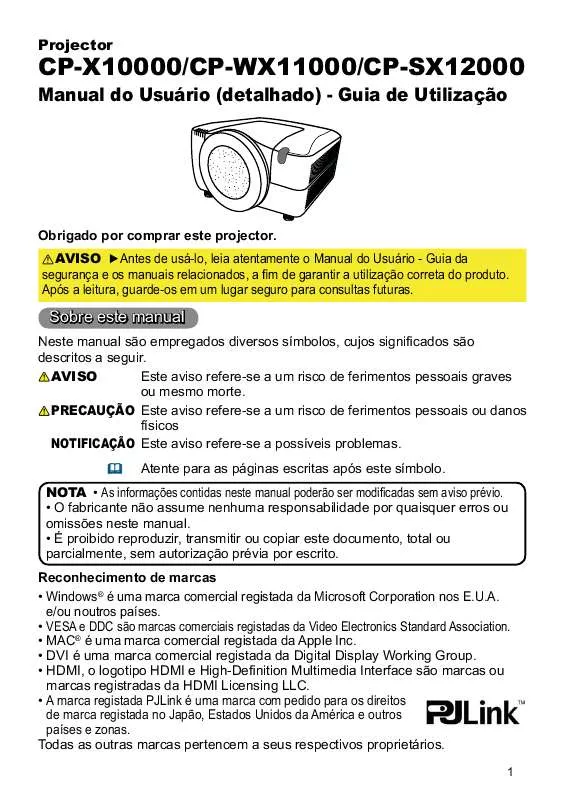 Mode d'emploi HITACHI CP-X10000W