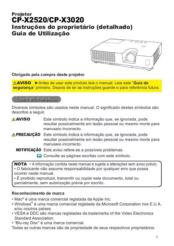 Mode d'emploi HITACHI CP-X2520