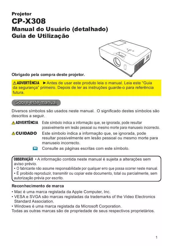 Mode d'emploi HITACHI CP-X308WF