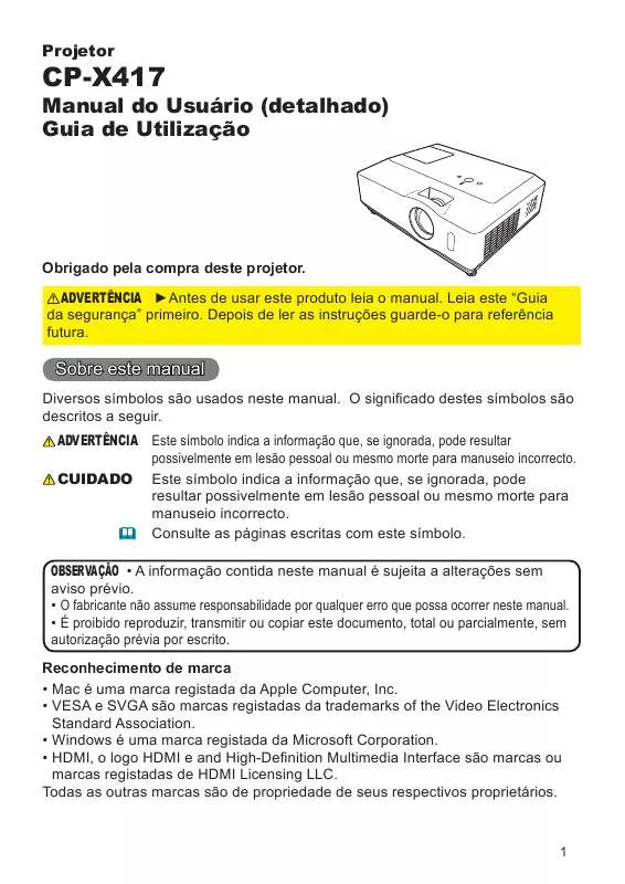 Mode d'emploi HITACHI CP-X417WF