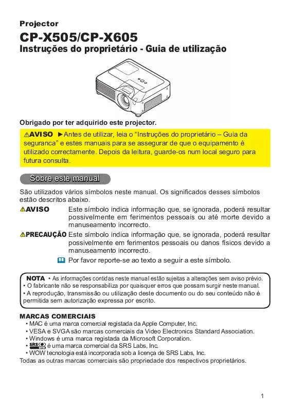 Mode d'emploi HITACHI CP-X505W