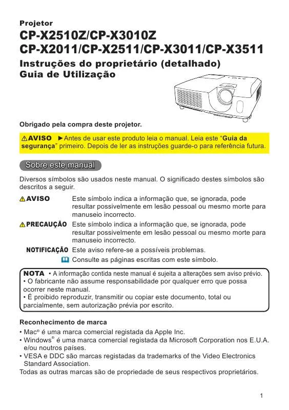 Mode d'emploi HITACHI CP-X3511