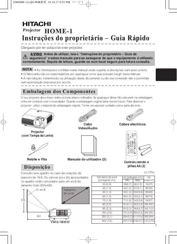 Mode d'emploi HITACHI HOME 1