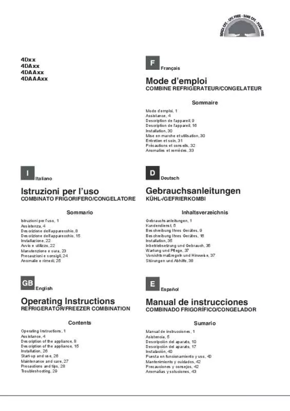 Mode d'emploi HOTPOINT 4D AAX/HA