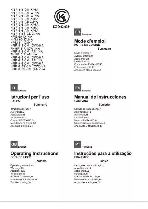 Mode d'emploi HOTPOINT 7HHP 6 R