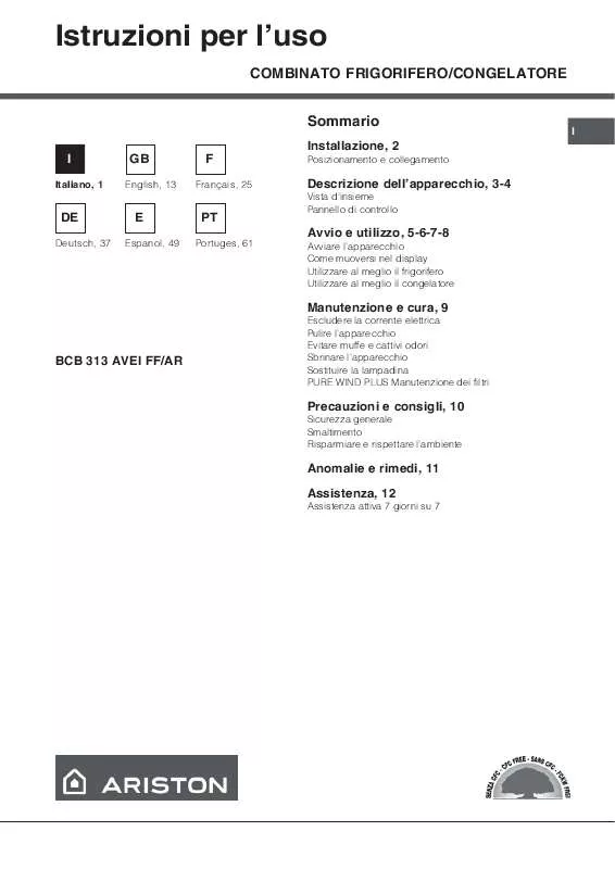 Mode d'emploi HOTPOINT BCB 313 AVEI FF/AR