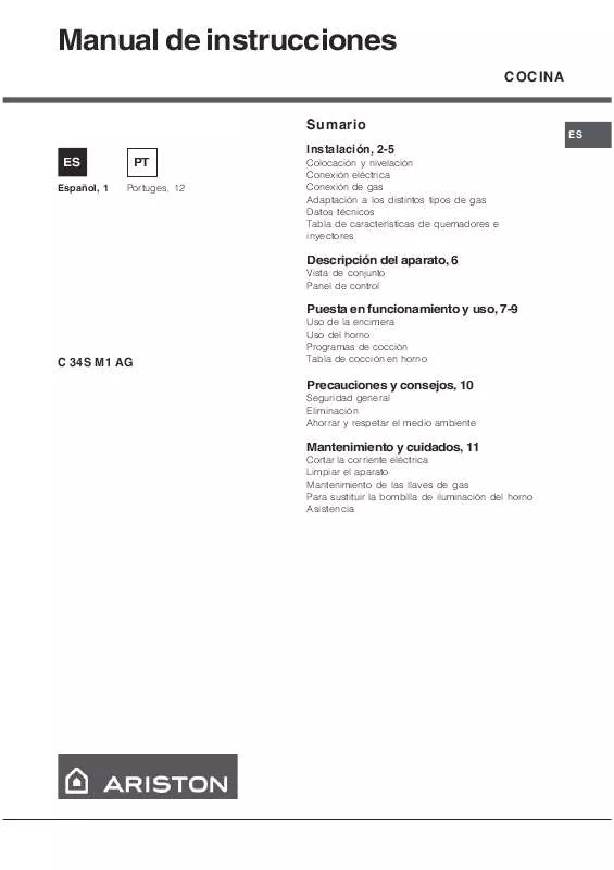 Mode d'emploi HOTPOINT C 34S M1