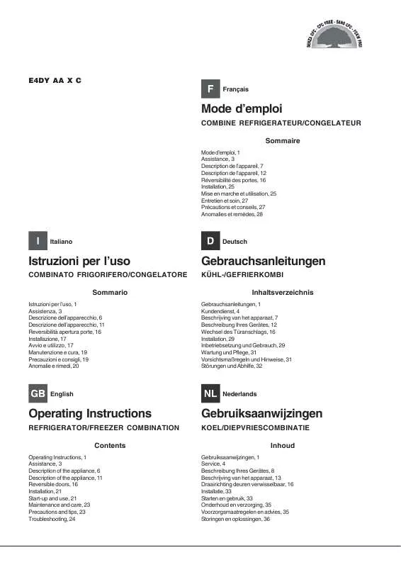 Mode d'emploi HOTPOINT E4DY AA X C