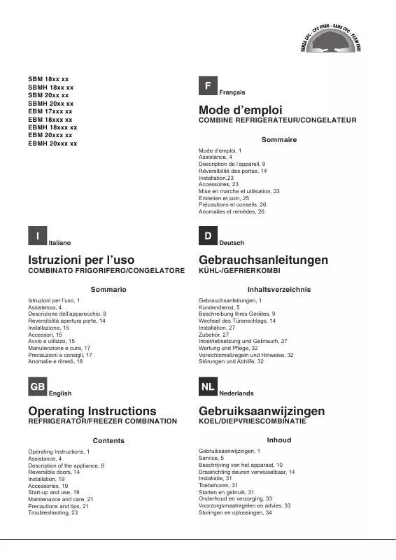 Mode d'emploi HOTPOINT EBM 18311 V