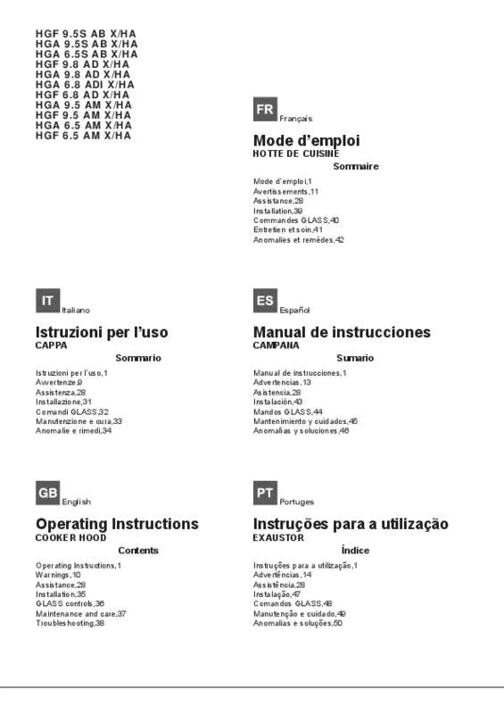 Mode d'emploi HOTPOINT HGA 6.8 ADI X/HA