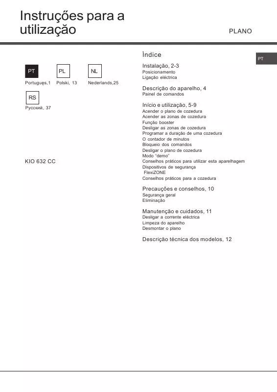 Mode d'emploi HOTPOINT KIO 632 C C