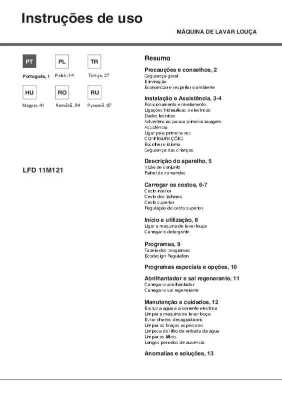 Mode d'emploi HOTPOINT LFD 11M121 CX EU