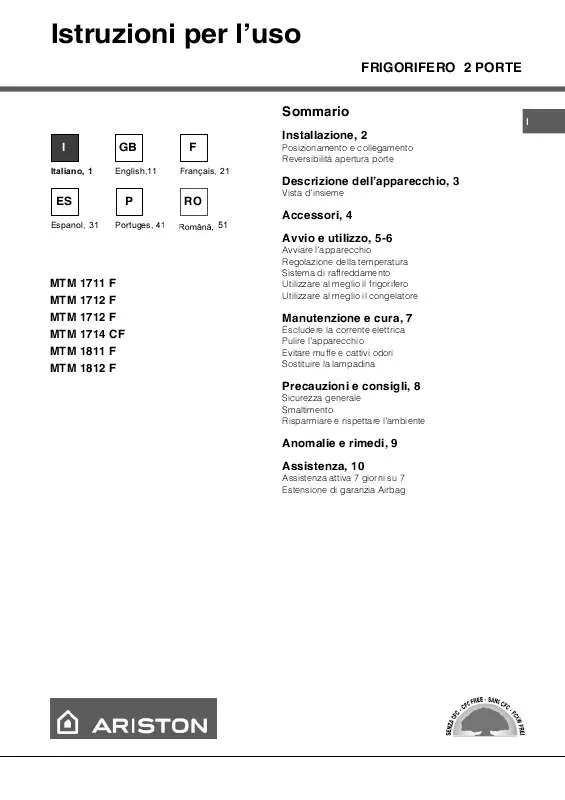 Mode d'emploi HOTPOINT MTM 1713 F