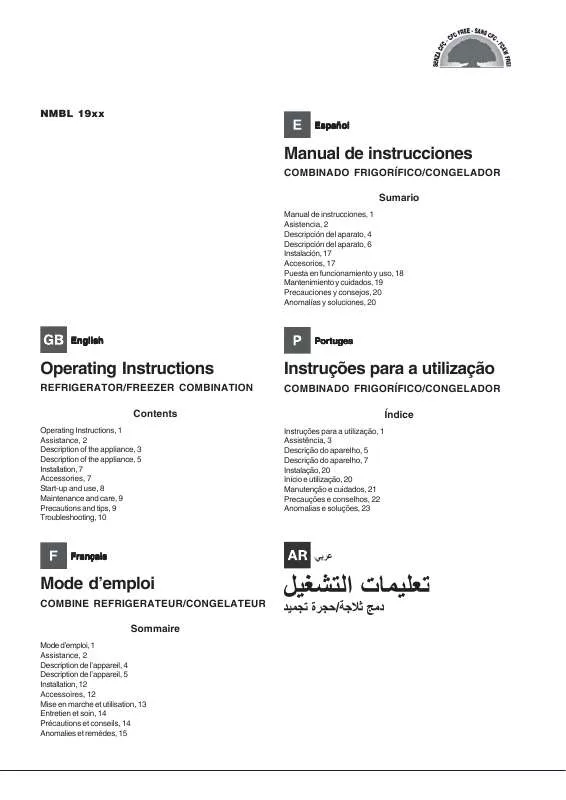 Mode d'emploi HOTPOINT NMBL 1911 F T