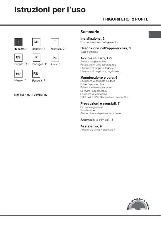 Mode d'emploi HOTPOINT NMTM 1920 VWB/HA