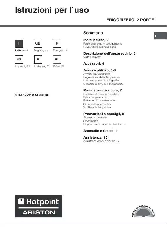 Mode d'emploi HOTPOINT STM 1722 VWBR/HA