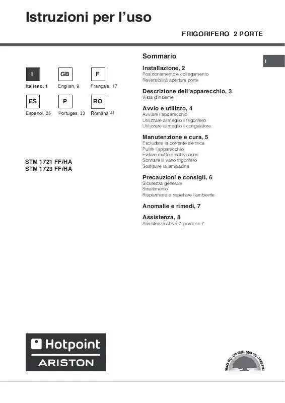 Mode d'emploi HOTPOINT STM 1723 FF/HA