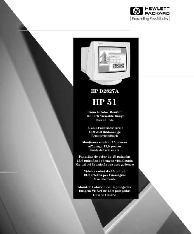 Mode d'emploi HP 51 15 INCH COLOR MONITOR