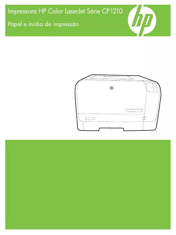 Mode d'emploi HP COLOR LASERJET CP1210