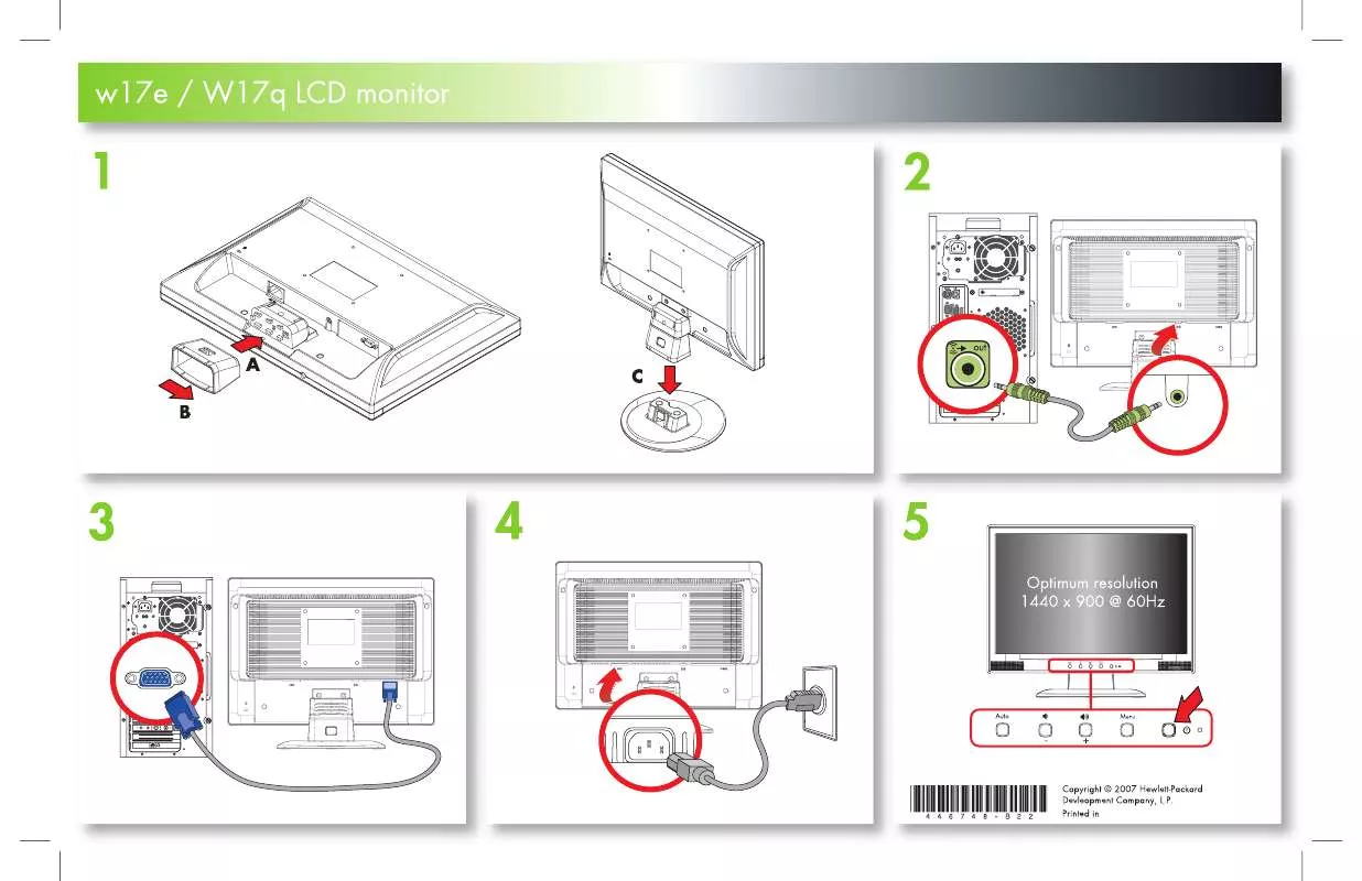 Mode d'emploi HP COMPAQ 17 INCH FLAT PANEL MONITORS