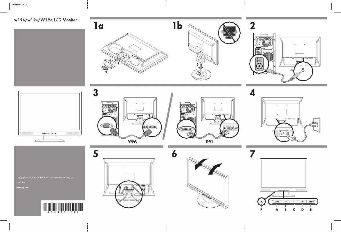 Mode d'emploi HP COMPAQ 19 INCH FLAT PANEL MONITORS