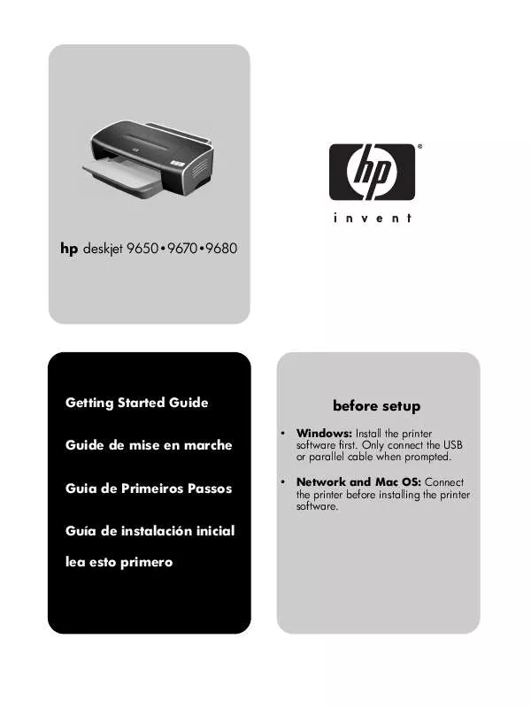 Mode d'emploi HP DESKJET 9600